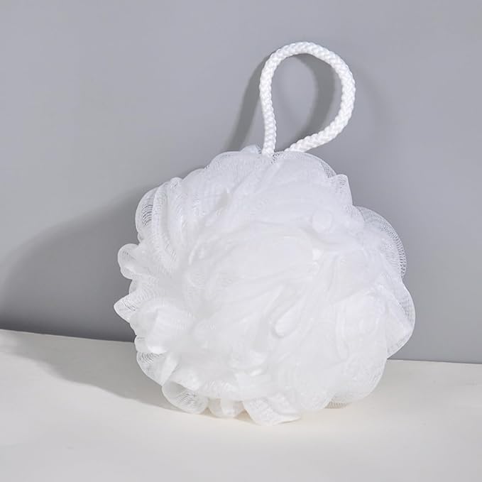 SHOWAY Large Bath Shower Sponge Pouf Loofahs: 4 Packs 60g/Each Eco-friendly Exfoliating Mesh Brush Pouf Bath Shower Ball Sponge-Exfoliate, Cleanse, Soothe Skin