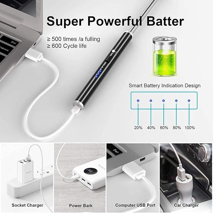 Electric Arc Lighter, Plasma Lighter Flameless Windproof USB Rechargeable for BBQ Gas Stove Candle Fireworks Assorted Colors