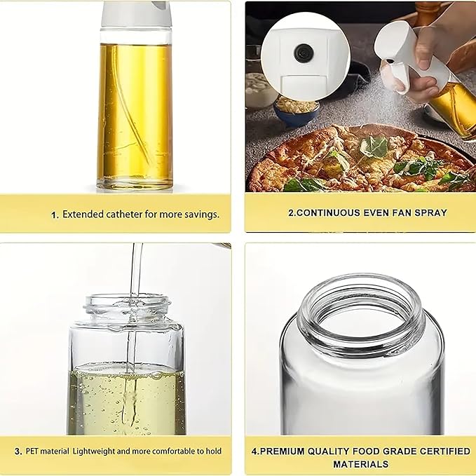 Generic Olive Oil Spray Mister Bottle Dispenser for Cooking, Roasting, BBQ, Air Fryers, Baking - 200 ML Black, 1078566113