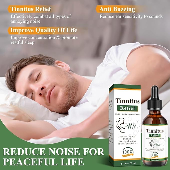 Tinnitus Relief Drops | 100% Herbal Ear Oil for Ringing & Buzzing | Helps Reduce Ear Discomfort & Roaring | Natural Hearing Support Formula | For Men & Women |