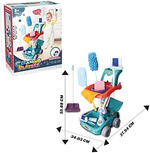 Generic Kids Cleaning Play Set 22 pcs broom with cart, brooms, and mop